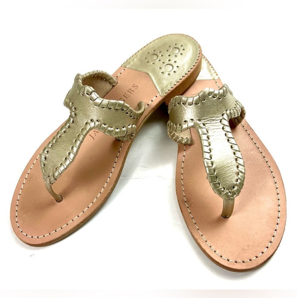 Jack Rogers Gold Leather Women's Sandals